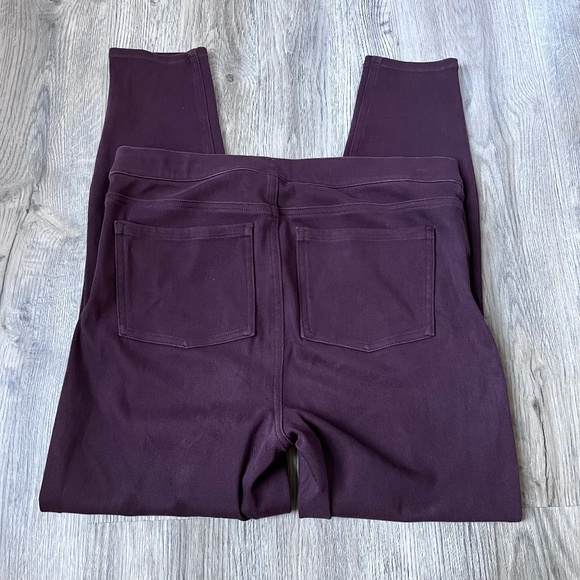 Spanx XL Jean-ish Ankle Leggings skinny jeans jeggings pull on burgundy - Picture 6 of 7
